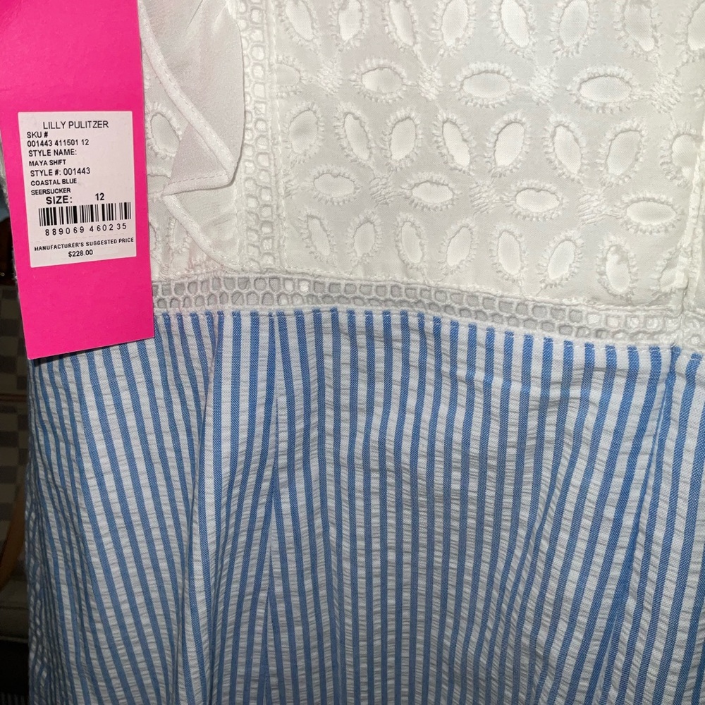 Lilly Pulitzer White and Blue Dress NWOT! - Picture 14 of 16